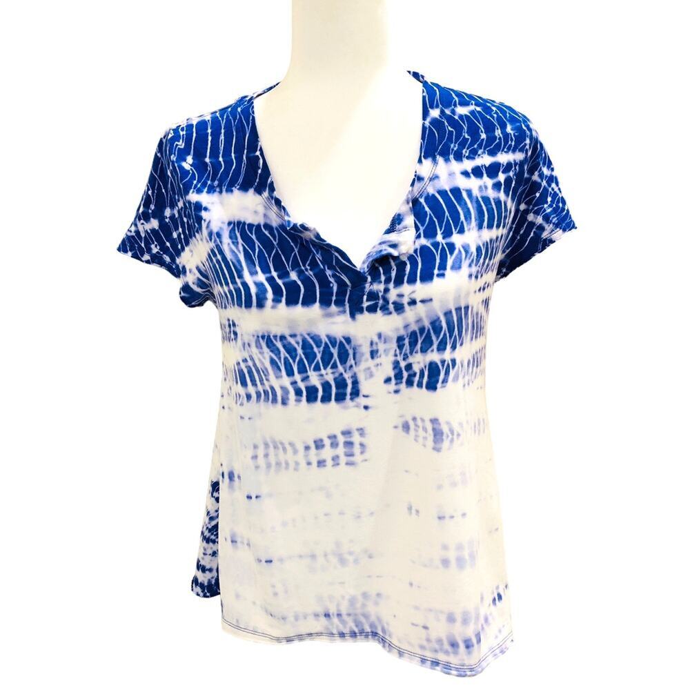 Calvin Klein Performance Royal Blue Tie Die V-Neck Lightweight Tshirt